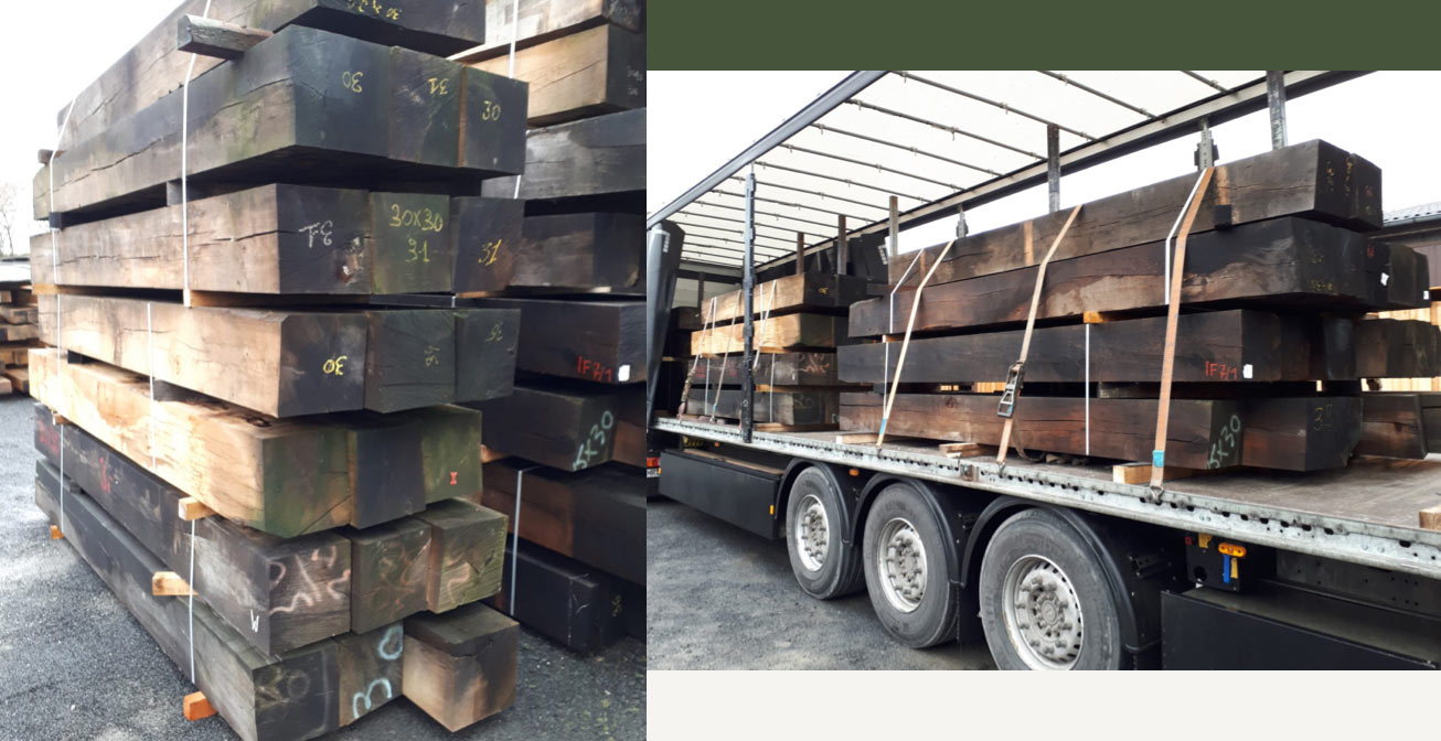 Transport und Lagerung von Eiche-Bauholz | EPK Holz in Gudensberg